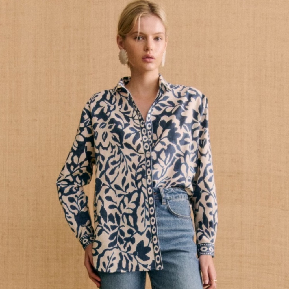Sezane x Momoni Maxy Shirt in Sybel size 34